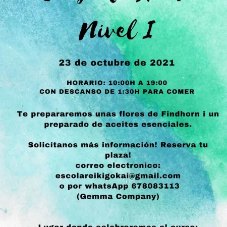 Formación de Reiki Nivel I🙌 ✨✨✨ El reiki es una de las herramientas más completas y sencillas que existen, trabaja holísticamente equilibrando tu cuerpo físico, mental, emocional y espiritual. Todo el mundo está capacitado para dar Reiki, no necesitas de una práctica prolongada en el tiempo, desde el primer día en que recibes la iniciación y aprendes esta disciplina podrás dar reiki. Tiene numerosos beneficios, a continuación, te describo algunos de ellos: - Bajarás los niveles de estrés y la ansiedad. - Aumentarás tu autoestima. - Con reiki mejorarás en bienestar, paz interior y vitalidad. - Dormirás mucho mejor y disfrutarás de un sueño más reparador. - Tendrás una herramienta muy efectiva para la evolución de tu crecimiento personal y espiritual. - Puedes dar reiki a otras personas, también animales y plantas. - Reforzarás tu sistema inmune. Para apuntarte, contáctame por privado al Tel: 678083113 o bien por correo electrónico: escolareikigokai@gmail.com (Gemma)